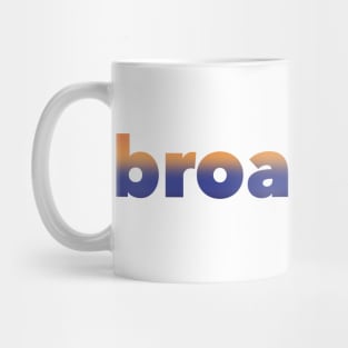 broadway typography heights gradient Mug